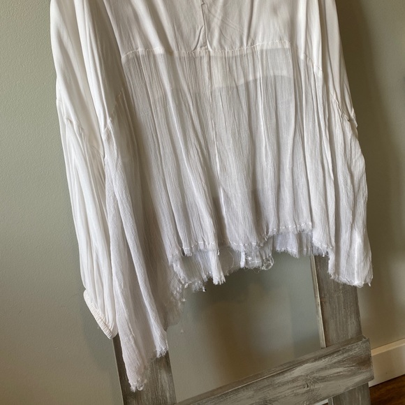 Pills for Anthropologie White Oversize Swing Blouse | Size M/L - Picture 6 of 9